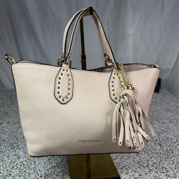 Michael Kors Brooklyn Small Satchel Soft Pink Pebbled Leather Bag - Picture 1 of 12